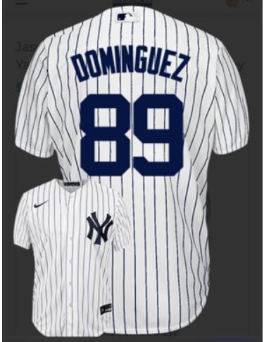 2023 Men New York Yankees #89 Dominguez White Customized MLB Jerseys